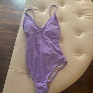 SHEIN 1 piece swimsuit never worn . Lilac purple, scrunched butt